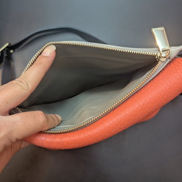 Furla Leather & Suede Hibiscus/Stucco Shoulder Bag - Picture 4 of 11